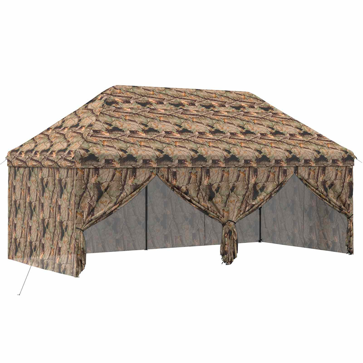 vidaXL Pop-up Gazebo with 4 Sidewalls 3 x 6 m Forest Camouflage 2