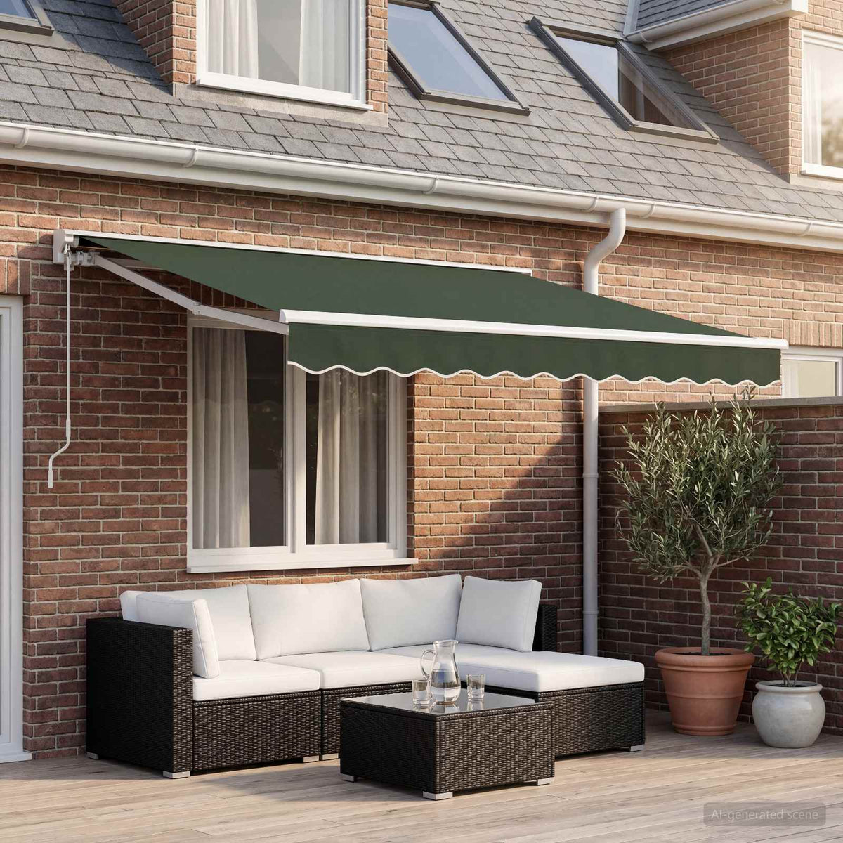 Awning Canopy Replacement for 3.5x2.5 m Polyester Dark green