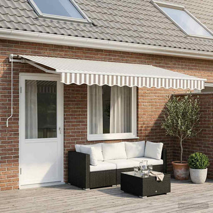 Awning Replacement Fabric 500x300 cm Polyester Drop 3 m Width 5 m Light grey and white