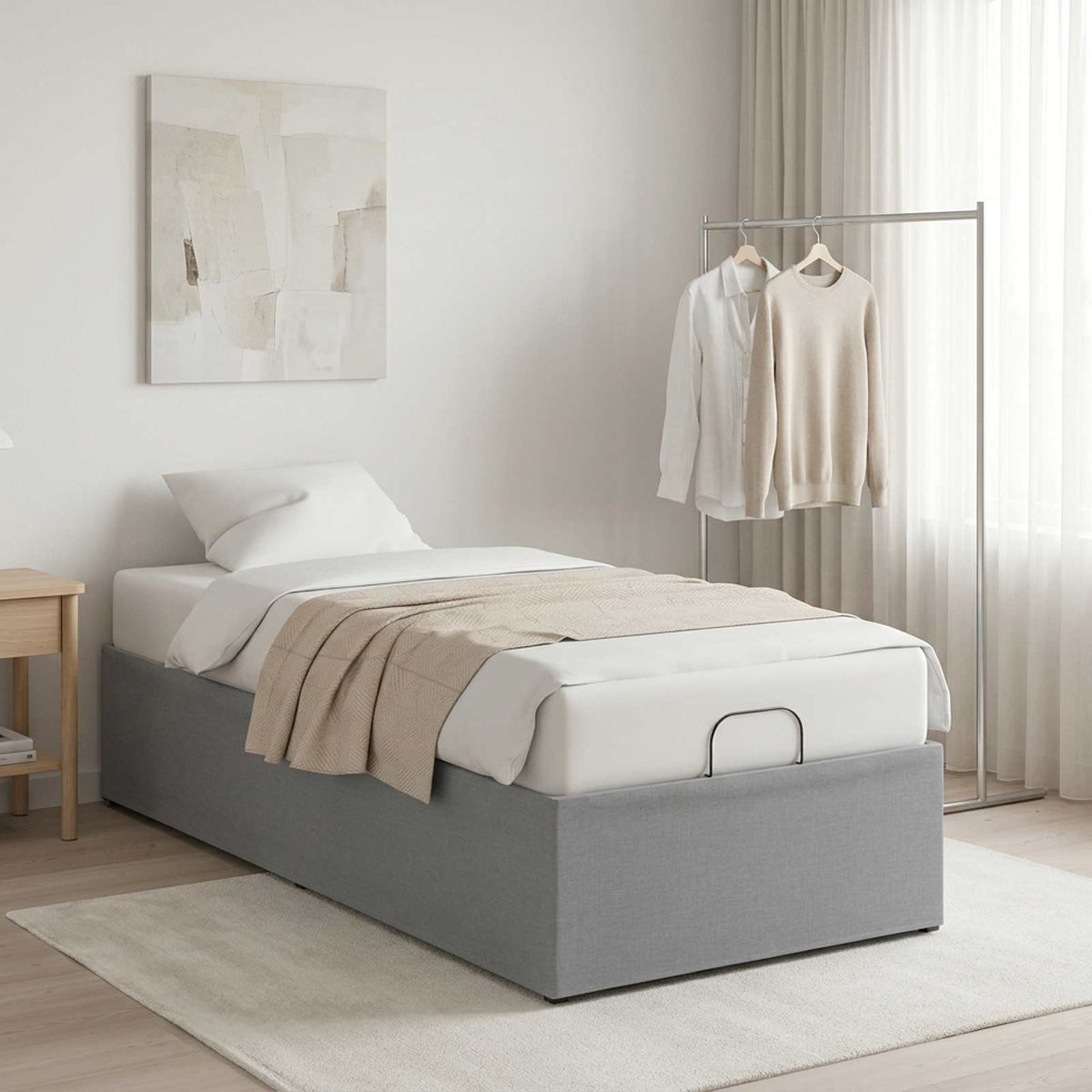 vidaXL Electric Adjustable Bed Frame Light Grey 200 x 90 x 33.5 cm 4