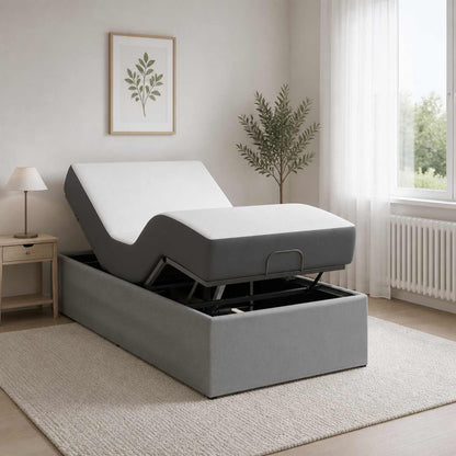 vidaXL Electric Adjustable Bed Frame Light Grey 200 x 90 x 33.5 cm 1