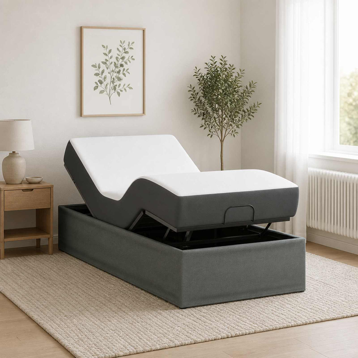 vidaXL Electric Adjustable Bed Frame Dark Grey 200 x 100 x 33.5 cm 4