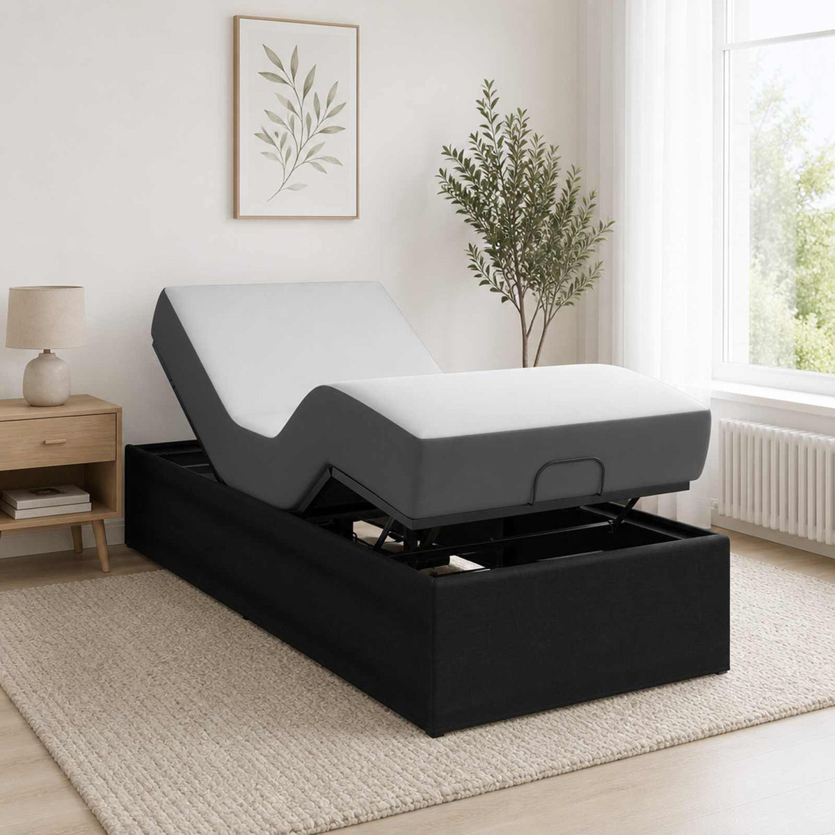 vidaXL Electric Adjustable Bed Frame Black 200 x 100 x 33.5 cm Steel 4