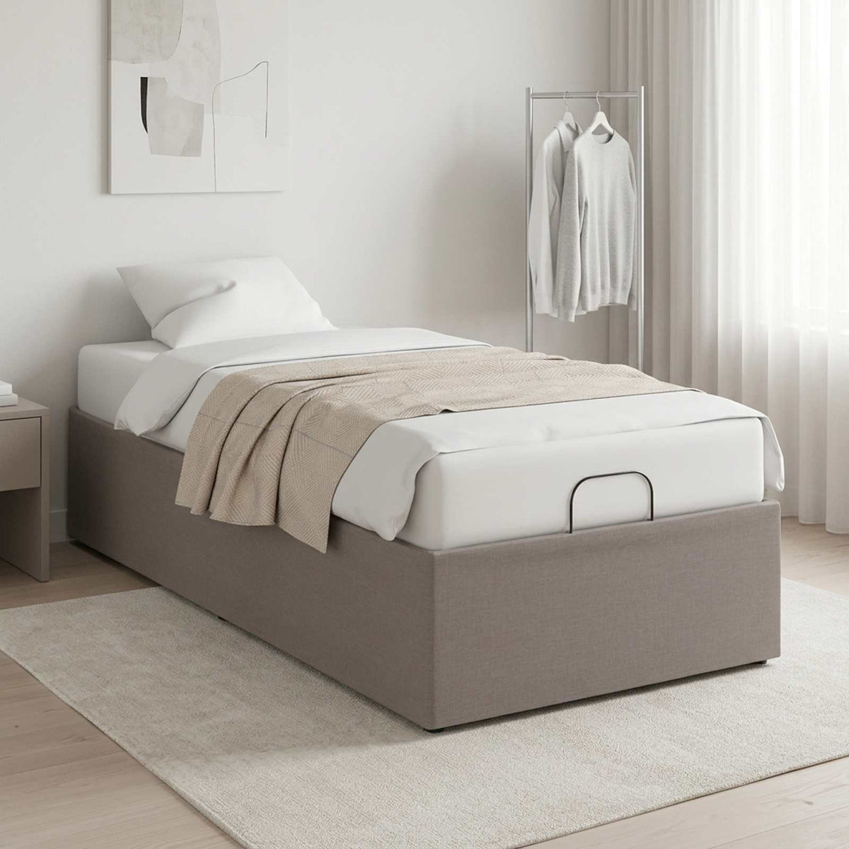 vidaXL Electric Adjustable Bed Frame Taupe 200 x 100 x 33.5 cm Steel 1