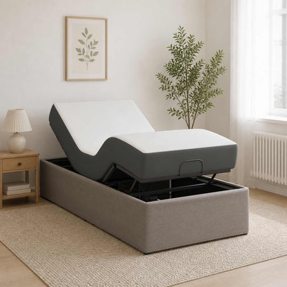 vidaXL Electric Adjustable Bed Frame Taupe 200 x 100 x 33.5 cm Steel 4