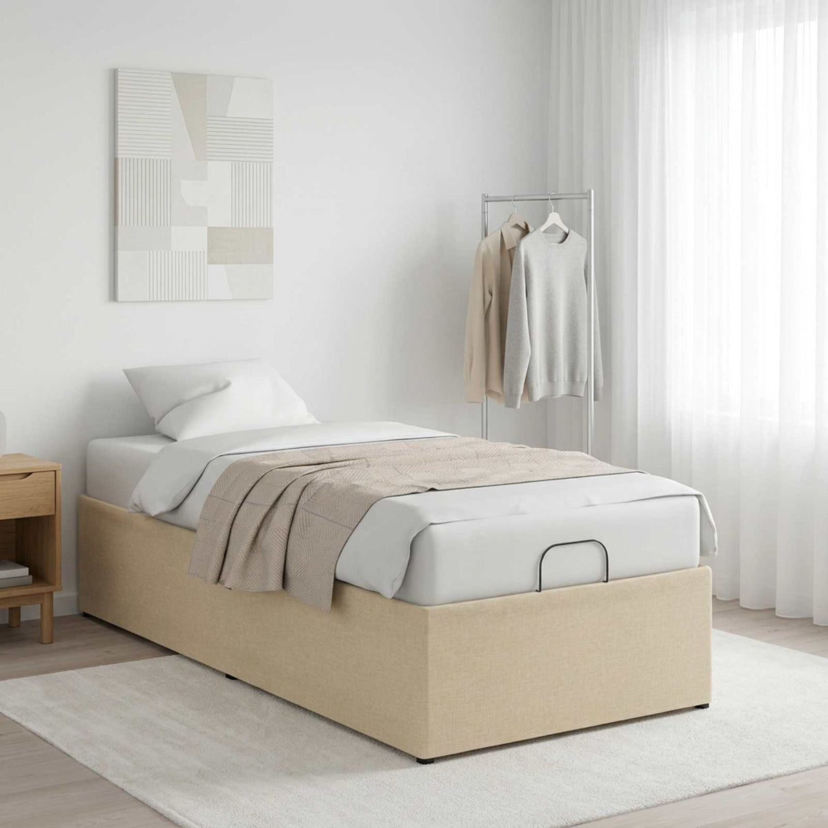 vidaXL Electric Adjustable Bed Frame Cream 200 x 90 x 33.5 cm Steel 4
