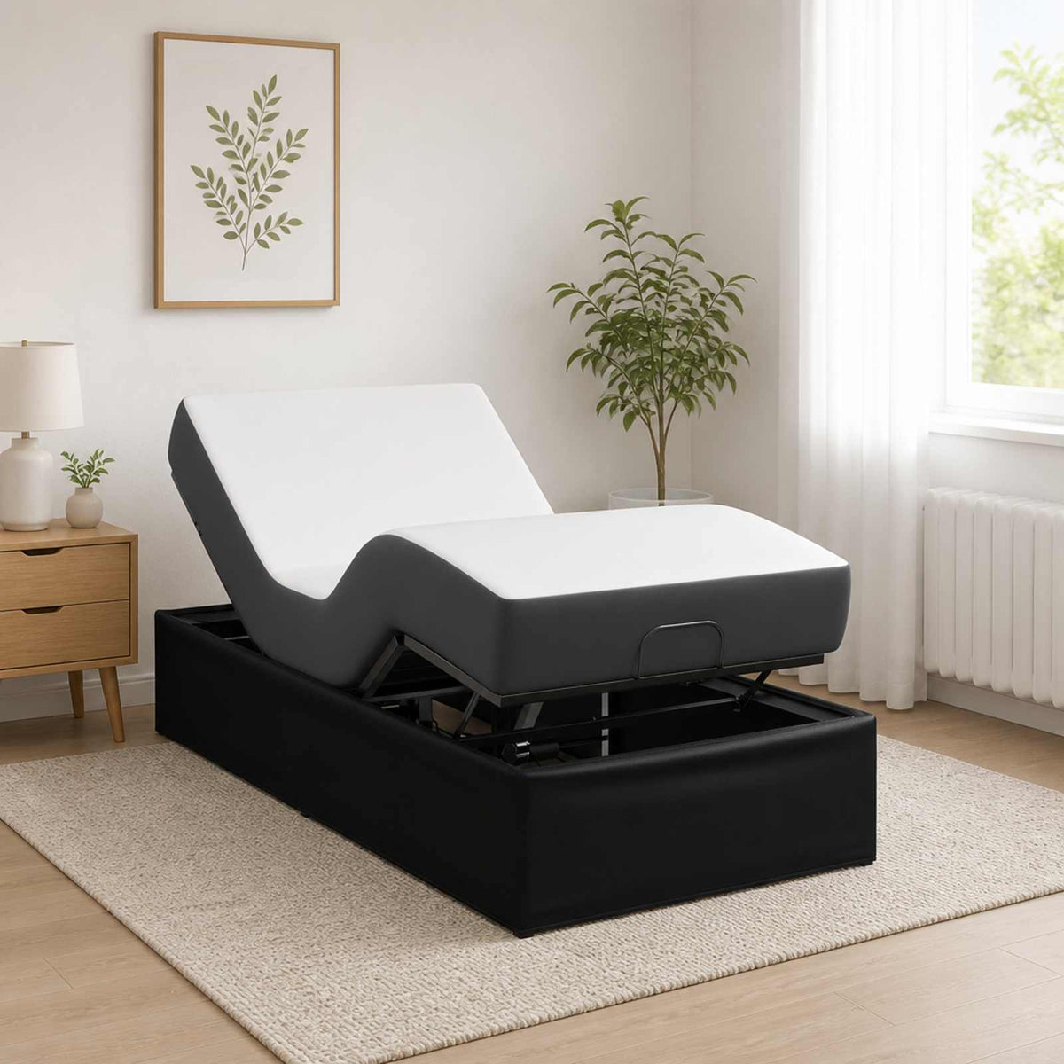 vidaXL Electric Adjustable Bed Frame Black 200 x 100 x 33.5 cm Steel 1