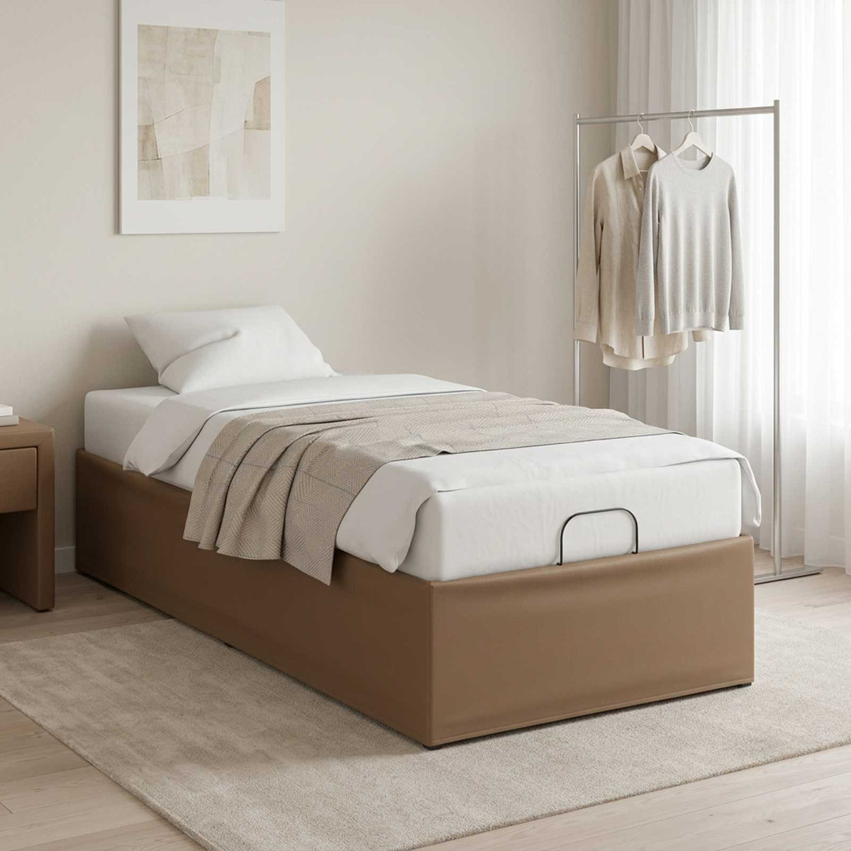 vidaXL Electric Adjustable Bed Frame Tan 200 x 90 x 33.5 cm Steel 4