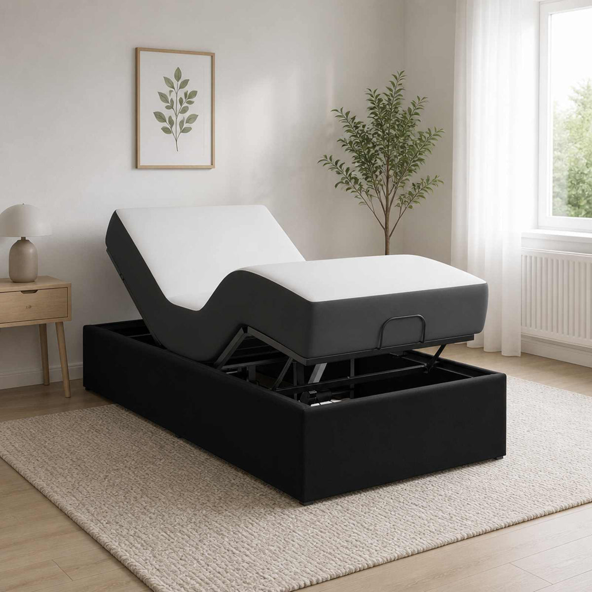 vidaXL Electric Adjustable Bed Frame Black 200 x 90 x 33.5 cm Steel 1