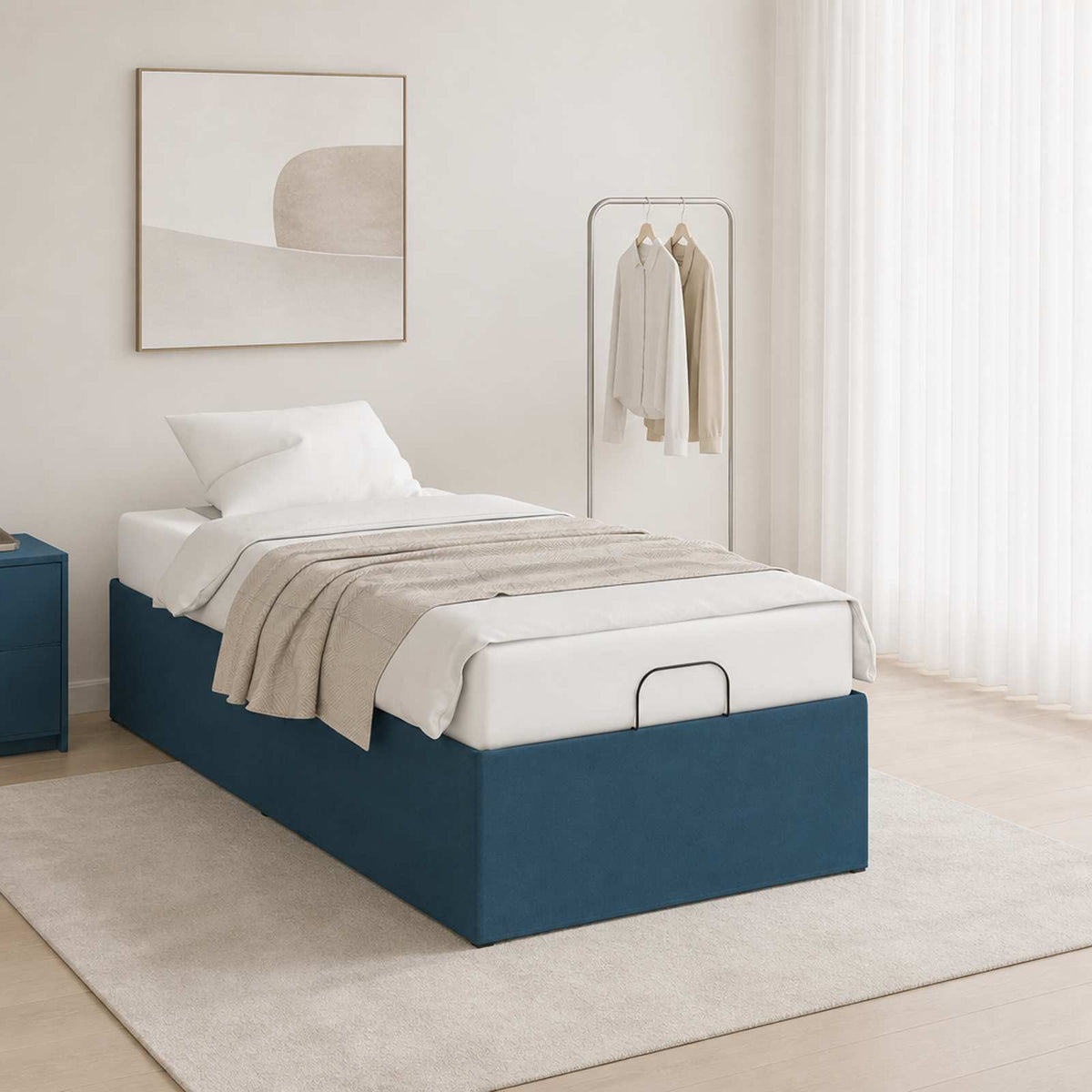 vidaXL Electric Adjustable Bed Frame Blue 200 x 90 x 33.5 cm Steel 4
