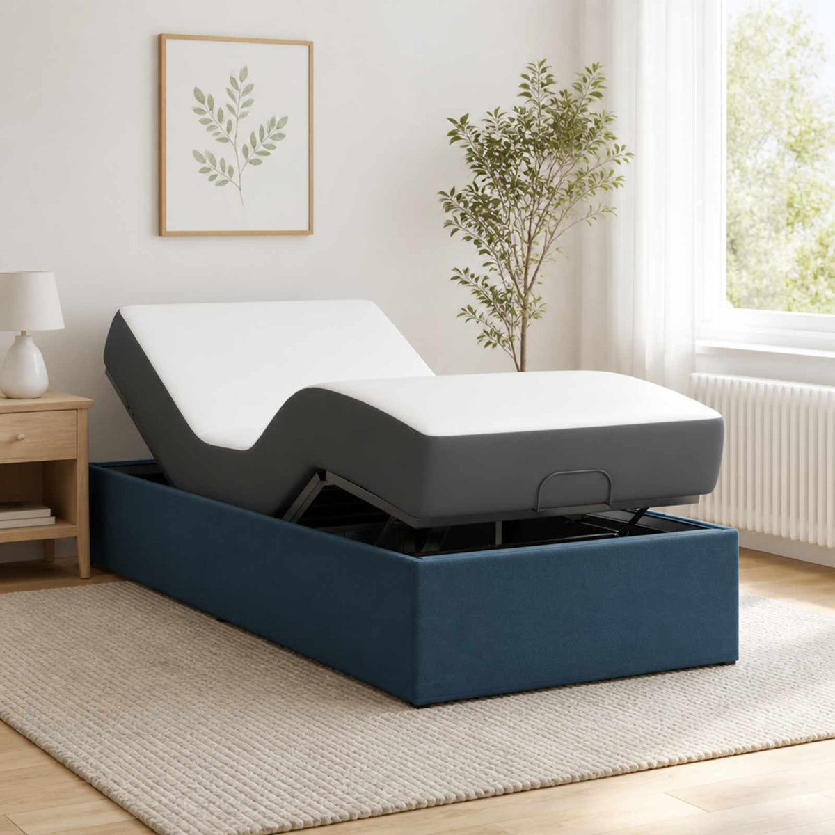 vidaXL Electric Adjustable Bed Frame Blue 200 x 90 x 33.5 cm Steel 1