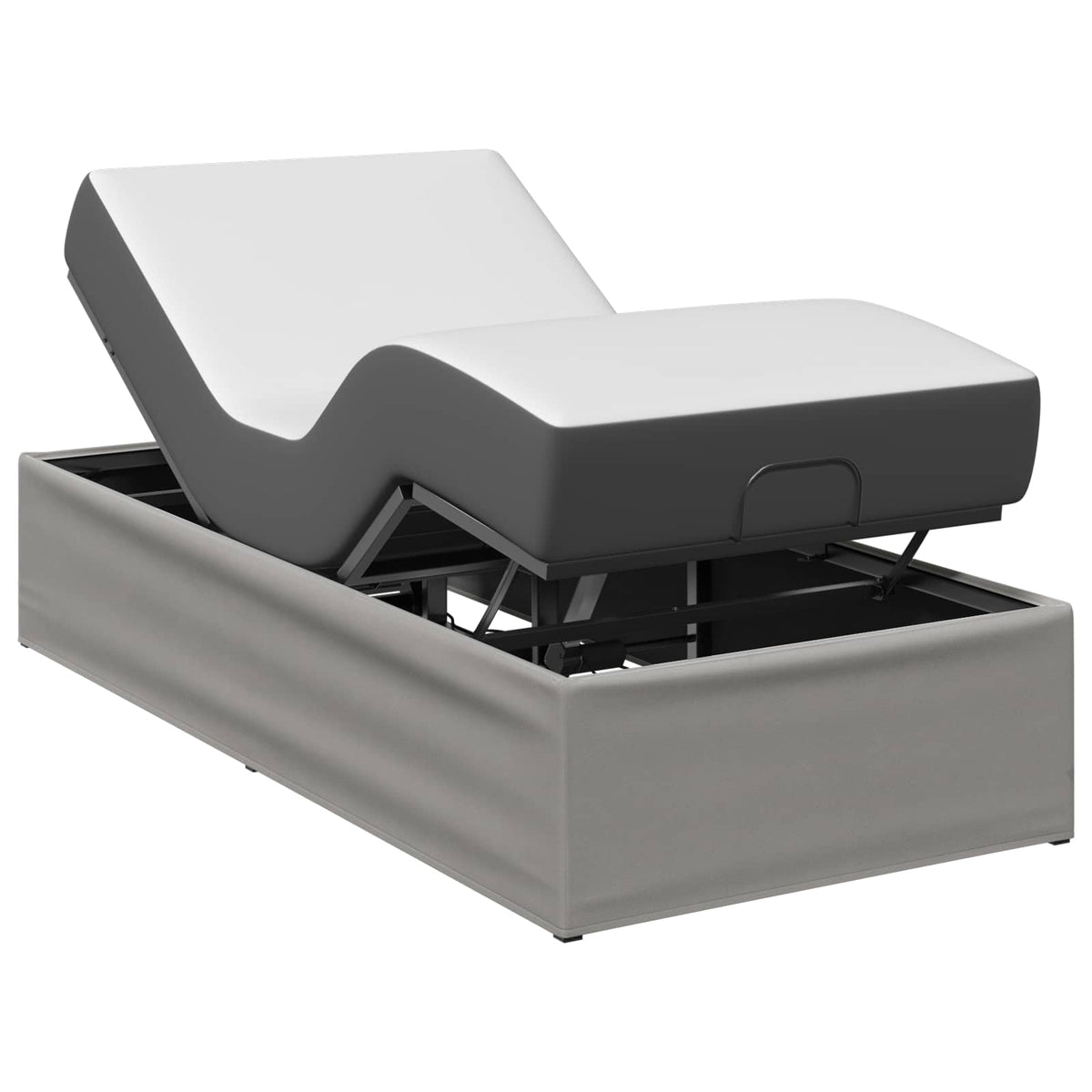vidaXL Electric Adjustable Bed Frame Light Grey 200 x 80 x 33.5 cm 3