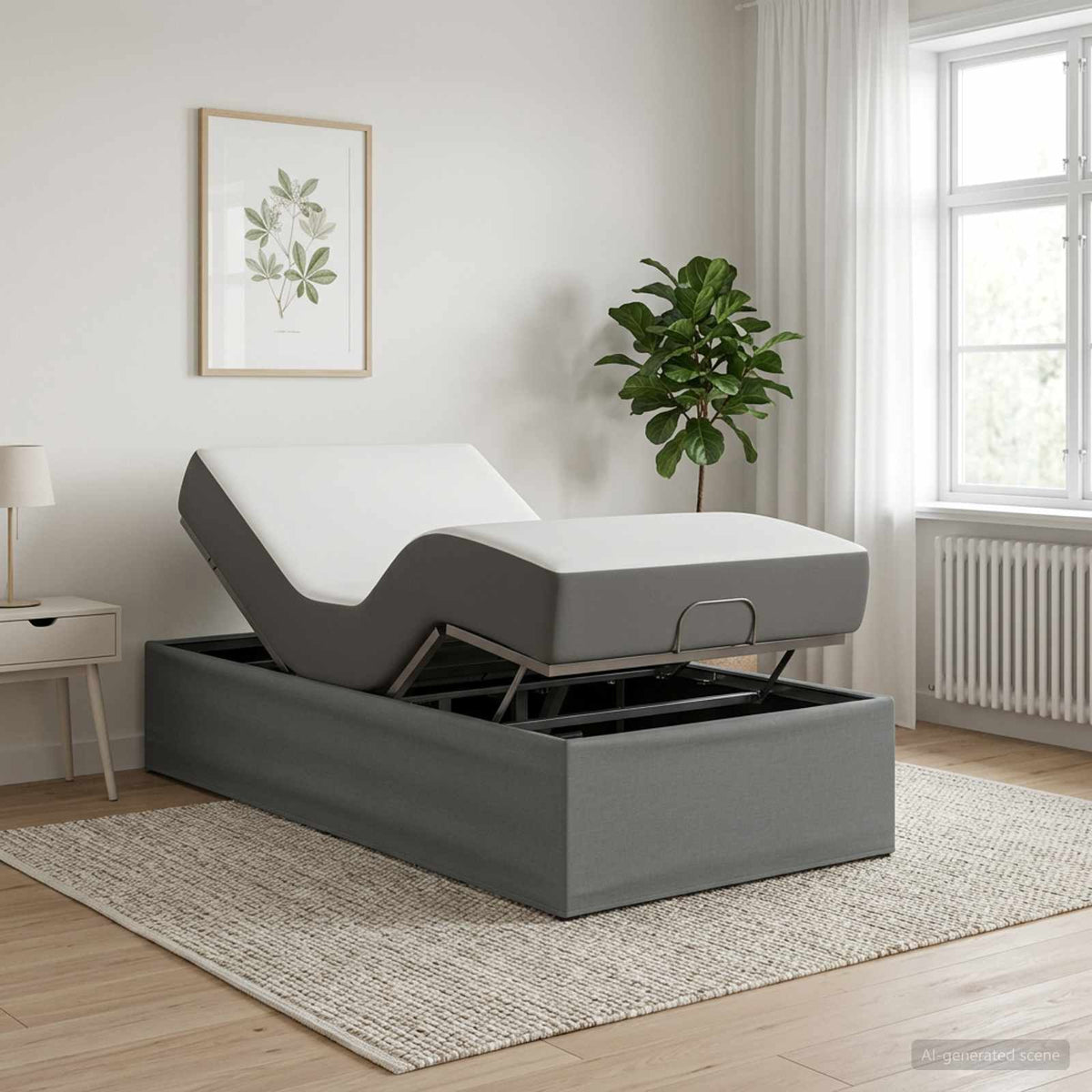 vidaXL Electric Adjustable Bed Frame Dark Grey 200 x 90 x 33.5 cm 1
