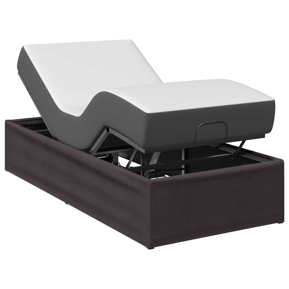 vidaXL Electric Adjustable Bed Frame Brown 200 x 90 x 33.5 cm Steel 3