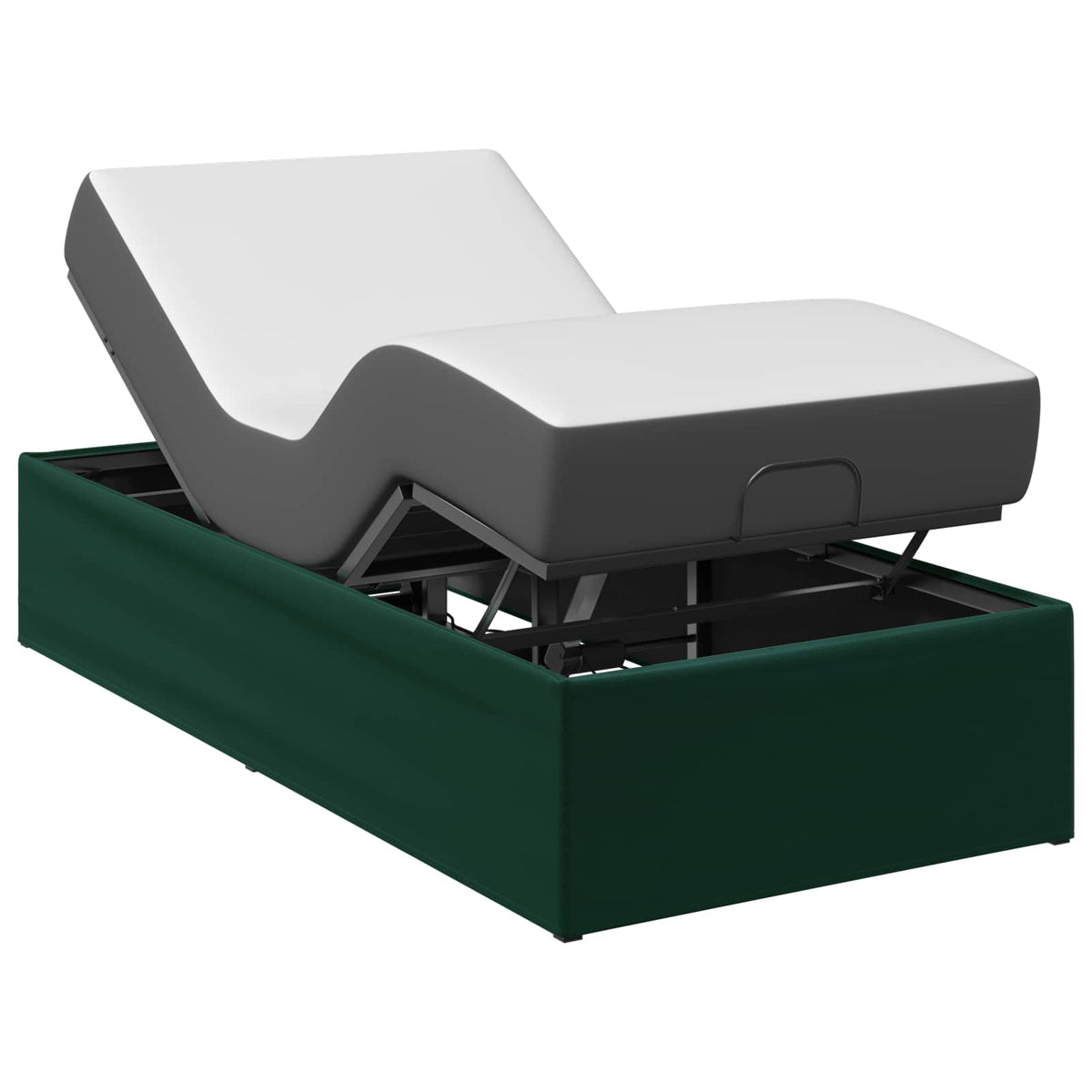 vidaXL Electric Adjustable Bed Frame Forest Green 200 x 90 x 33.5 cm 3