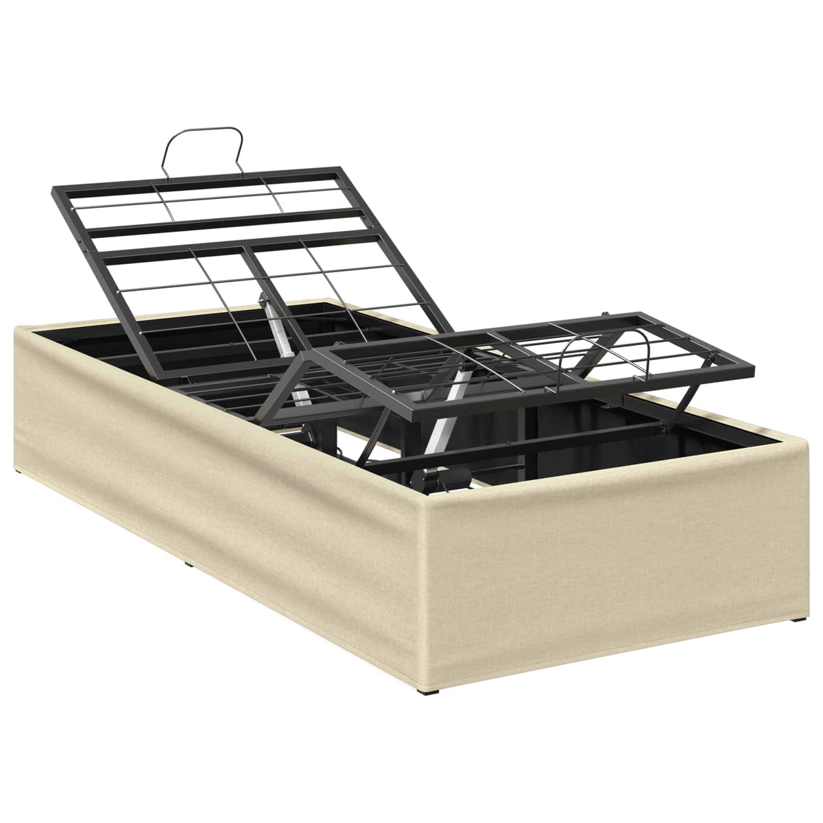 vidaXL Electric Adjustable Bed Frame Cream 200 x 100 x 33.5 cm Steel 2