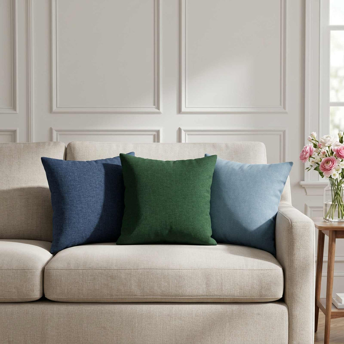 Throw Pillow HEERLEN Fabric 12 pcs 40 x 40 cm Dark green