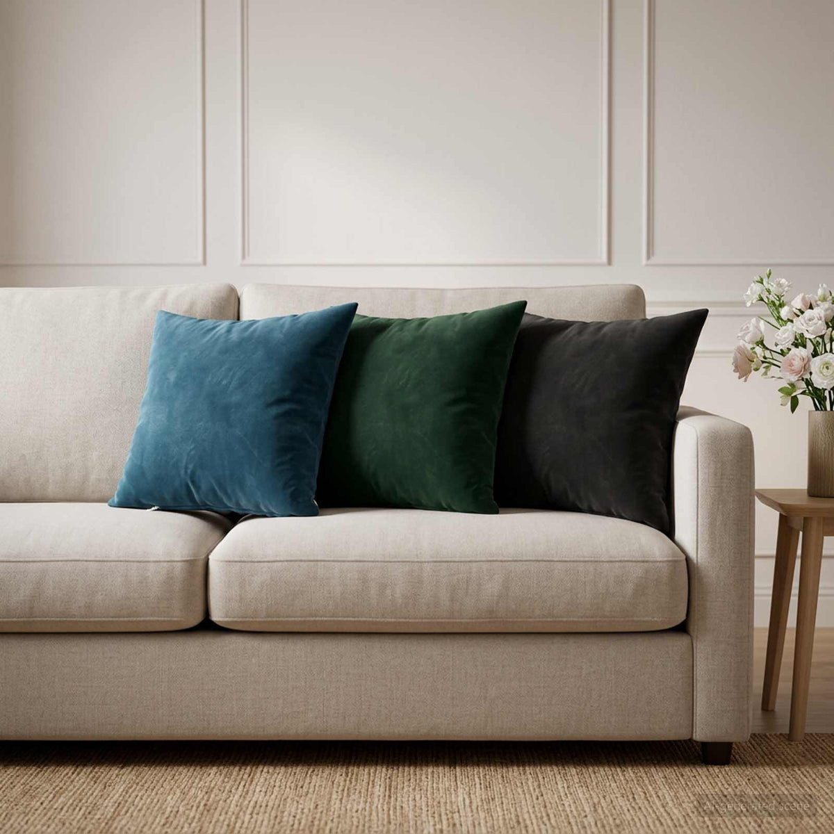 Throw Pillow HEERLEN Velvet 12 pcs 40 x 40 cm Black
