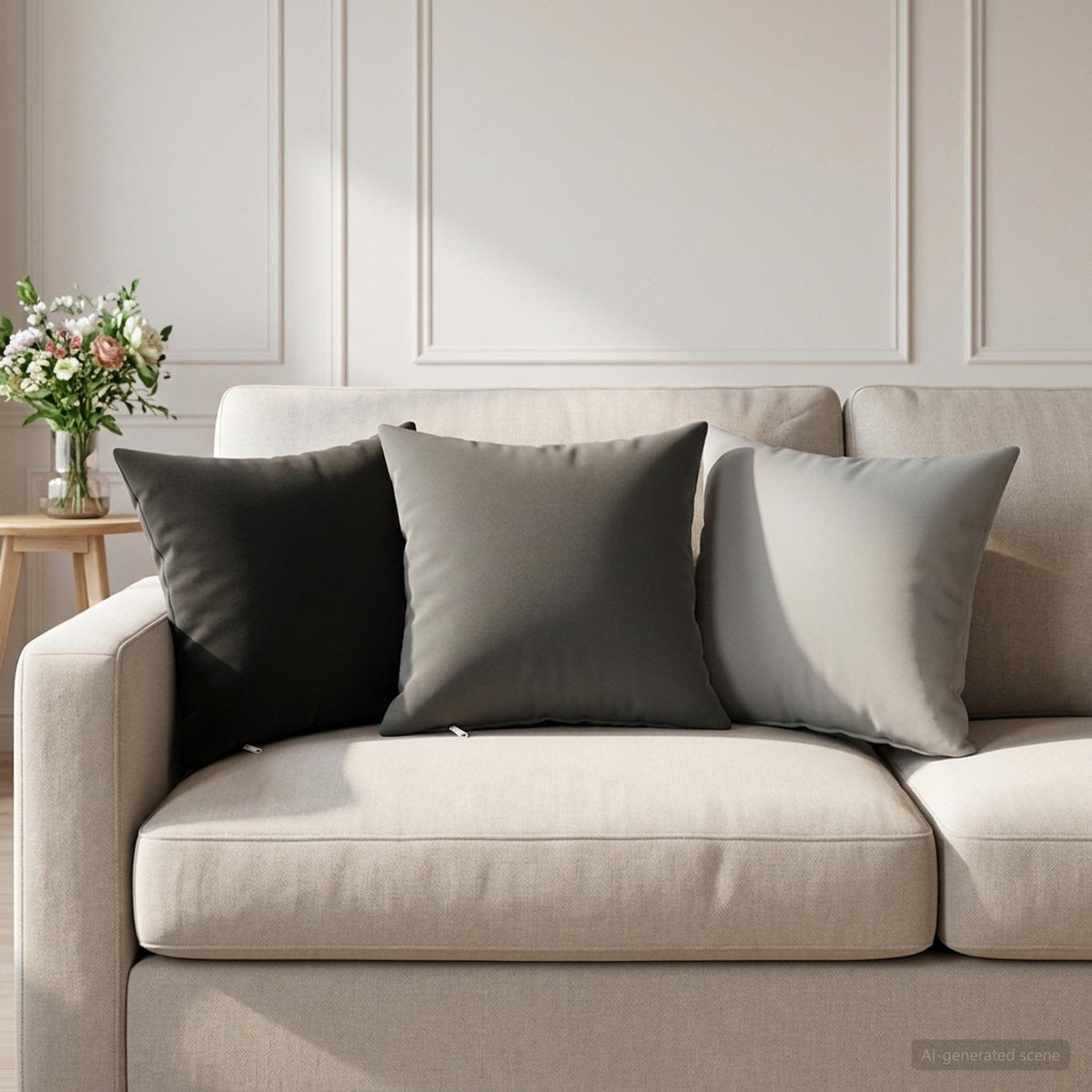 Throw Pillow HEERLEN Polyester 6 pcs 40 x 40 cm Anthracite