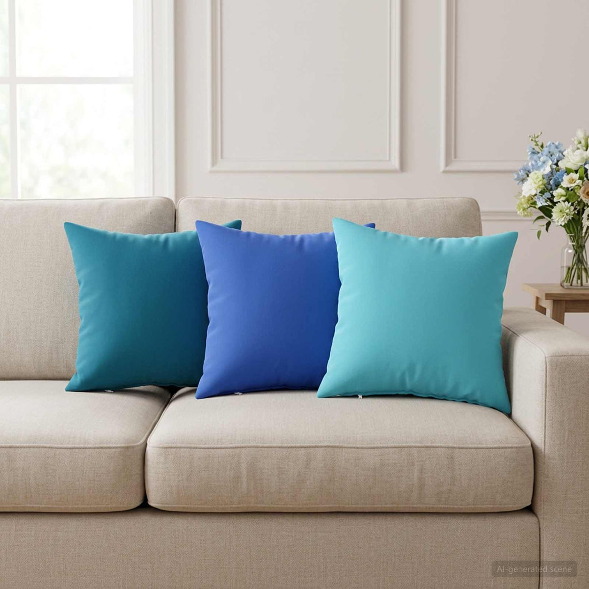Throw Pillow HEERLEN Polyester 6 pcs 40 x 40 cm Light blue