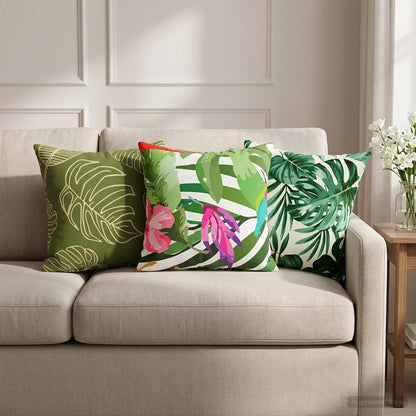 Throw Pillow HEERLEN Polyester 12 pcs 40 x 40 cm Leaf design