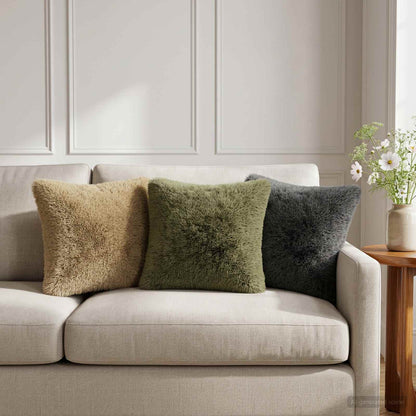 Throw Pillow HEERLEN PV Fleece 6 pcs Light Green 45 x 45 cm