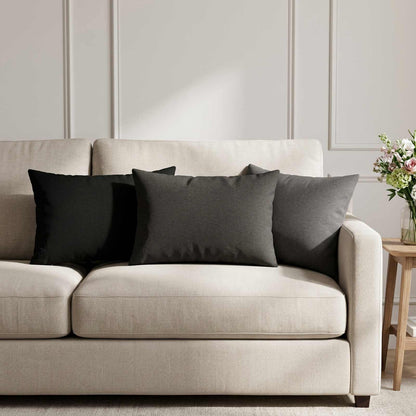 Throw Pillow HEERLEN Fabric 6 pcs 40 x 60 cm Black