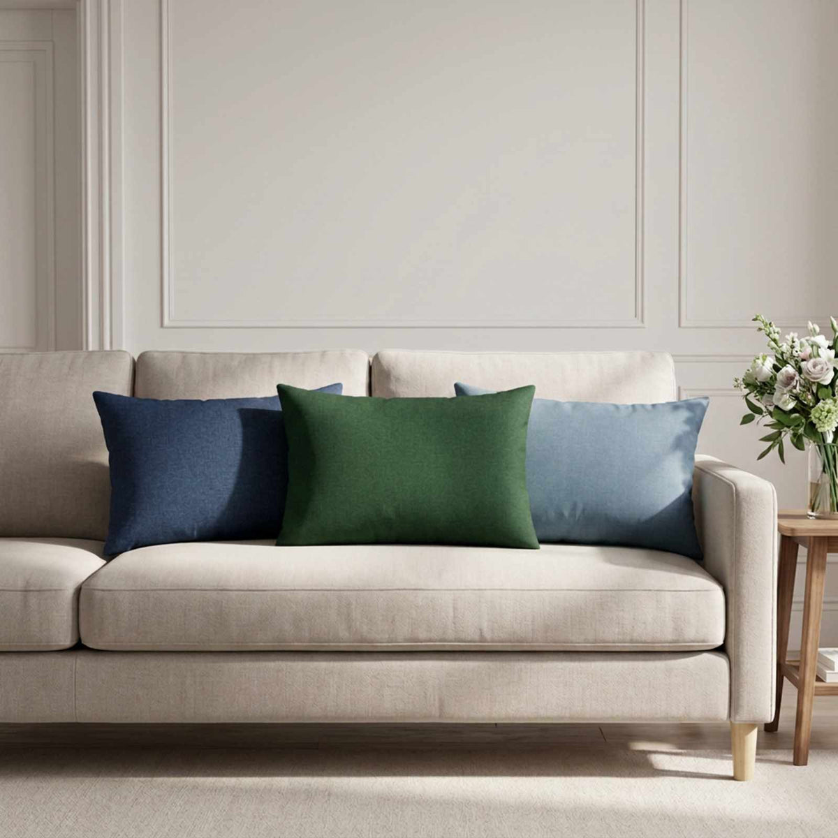 Throw Pillow HEERLEN Fabric 6 pcs 40 x 60 cm Dark green