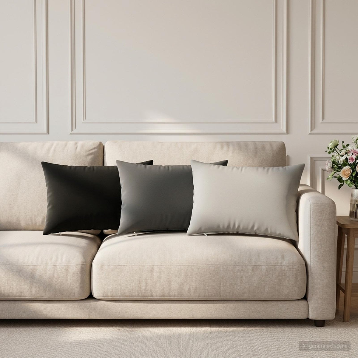 Throw Pillow HEERLEN Polyester 6 pcs 40 x 60 cm Anthracite