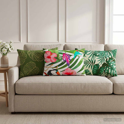 Throw Pillow HEERLEN Polyester 6 pcs 40 x 60 cm Leaf design