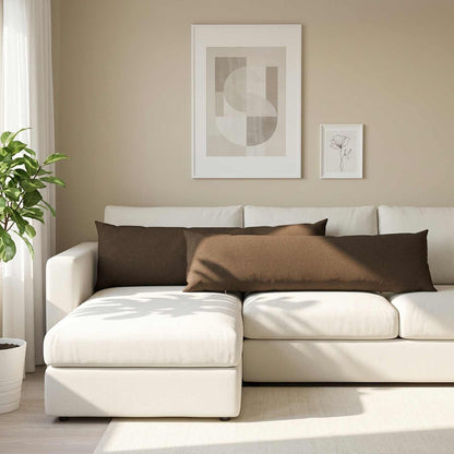 Throw Pillow HEERLEN Fabric 2 pcs Brown 40 x 145 cm