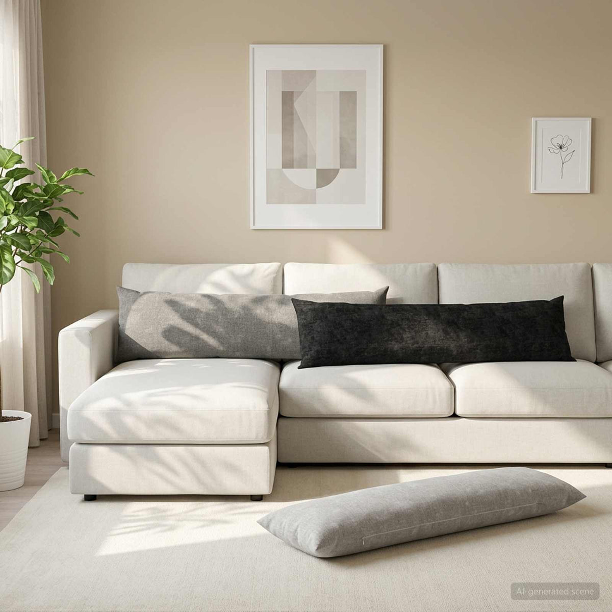 vidaXL Throw Pillow 2 pcs HEERLEN Anthracite 40 x 145 cm 3