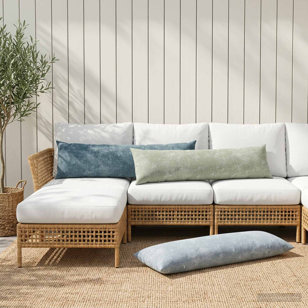 Throw Pillow HEERLEN 2 pcs 40 x 145 cm Blue
