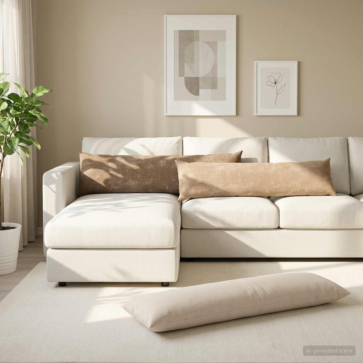 Throw Pillow HEERLEN 2 pcs 40 x 145 cm Brown
