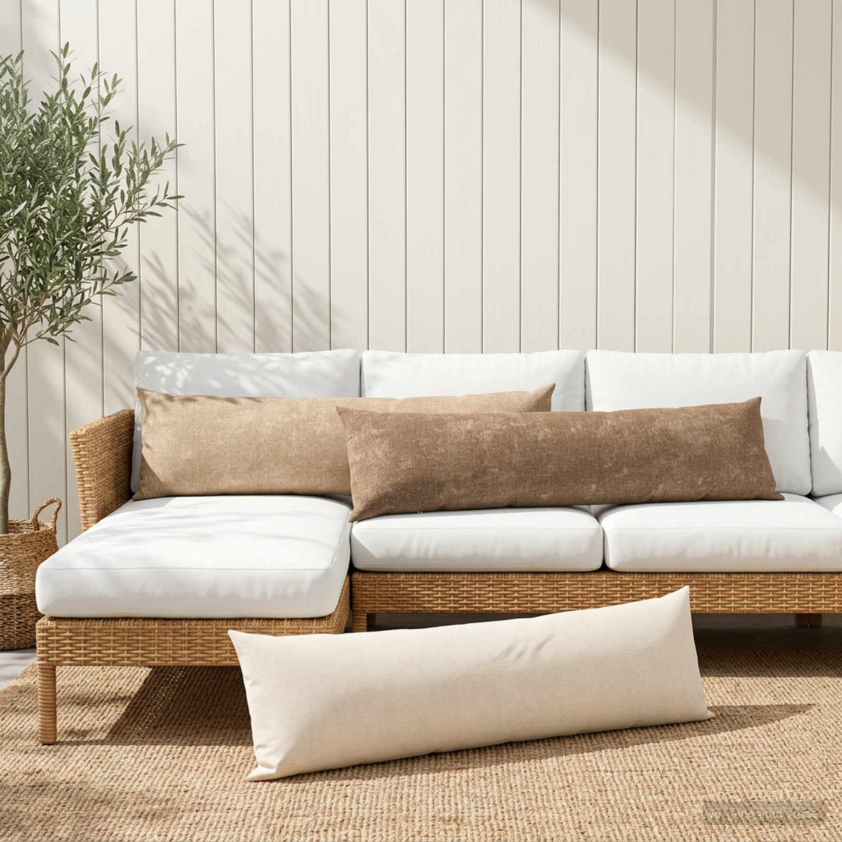 Throw Pillow HEERLEN 2 pcs 40 x 145 cm Brown