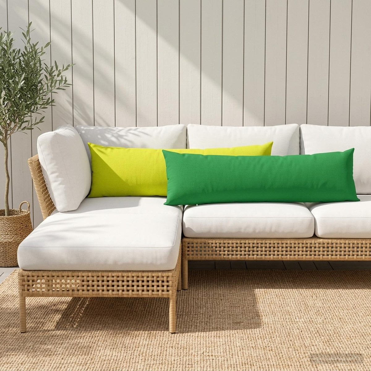 Throw Pillow HEERLEN Polyester 2 pcs Green 40 x 145 cm