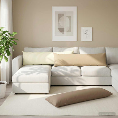 Throw Pillow HEERLEN Polyester 2 pcs Beige 40 x 145 cm