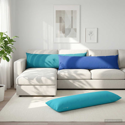 Throw Pillow HEERLEN Polyester 2 pcs Turquoise 40 x 145 cm