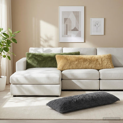 Throw Pillow HEERLEN PV Fleece 2 pcs Green 40 x 145 cm