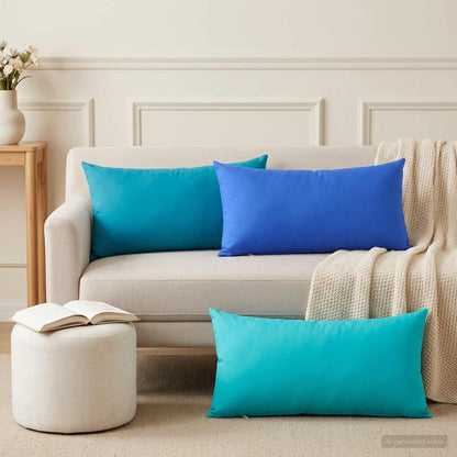 Throw Pillow HEERLEN Polyester 6 pcs 40 x 80 cm Light blue