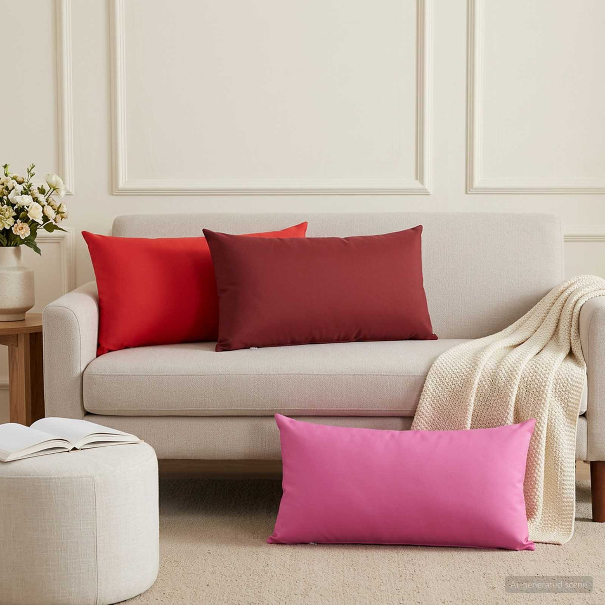 Throw Pillow HEERLEN Polyester 6 pcs 40 x 80 cm Pink