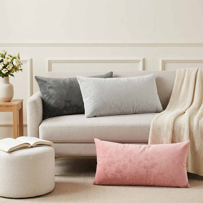 vidaXL Cushion Cover 12 pcs HEERLEN Pink 40 x 80 cm Flannel 1