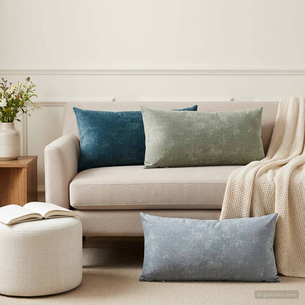 vidaXL Throw Pillow 6 pcs HEERLEN Light Blue 40 x 80 cm 1