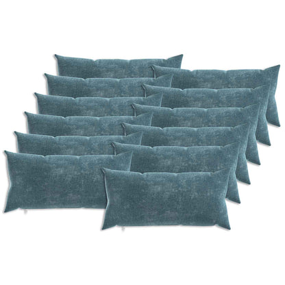 vidaXL Cushion Cover 12 pcs HEERLEN Blue 40 x 80 cm Chenille Fabric 2