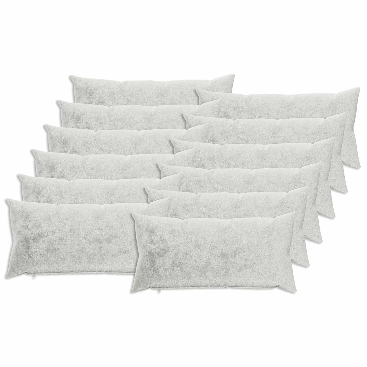 vidaXL Cushion Cover 12 pcs HEERLEN Light Grey 40 x 80 cm Flannel 2