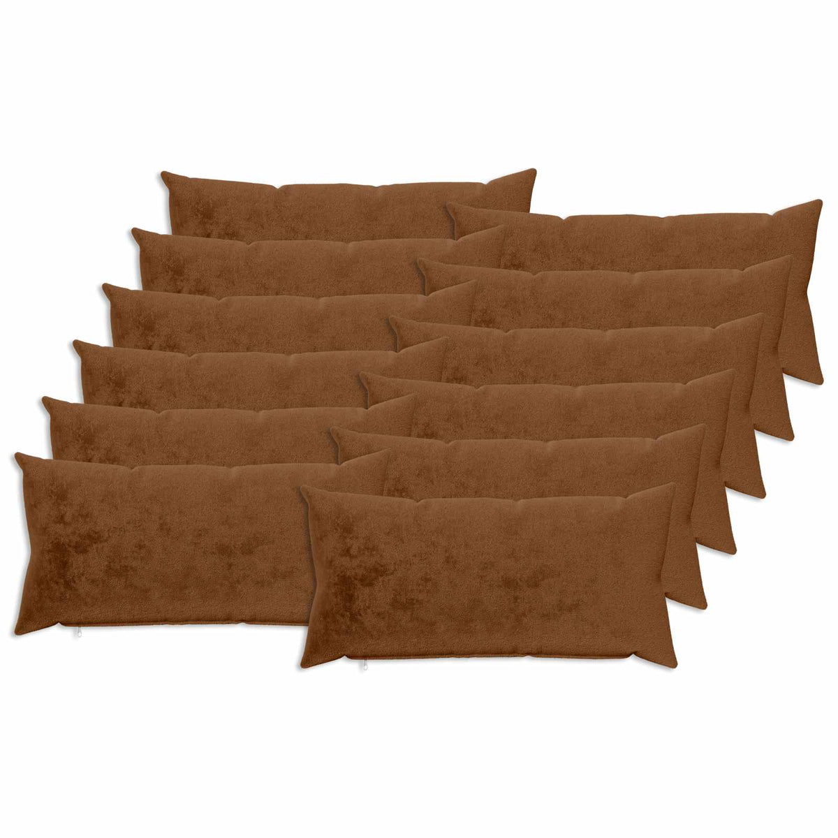 vidaXL Cushion Cover 12 pcs HEERLEN Light Brown 40 x 80 cm Flannel 2