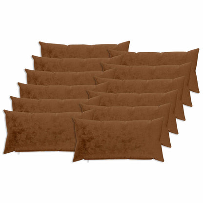 vidaXL Cushion Cover 12 pcs HEERLEN Light Brown 40 x 80 cm Flannel 2