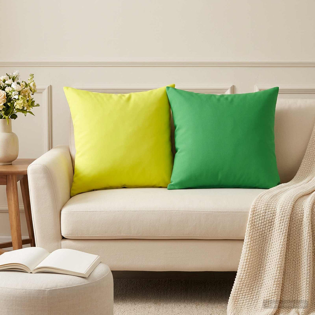 Throw Pillow HEERLEN Polyester 6 pcs 45 x 45 cm Bright green