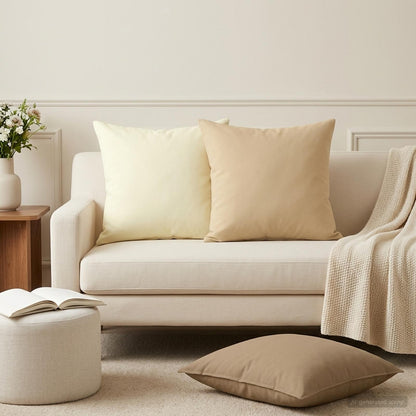 Throw Pillow HEERLEN Polyester 6 pcs 45 x 45 cm Beige
