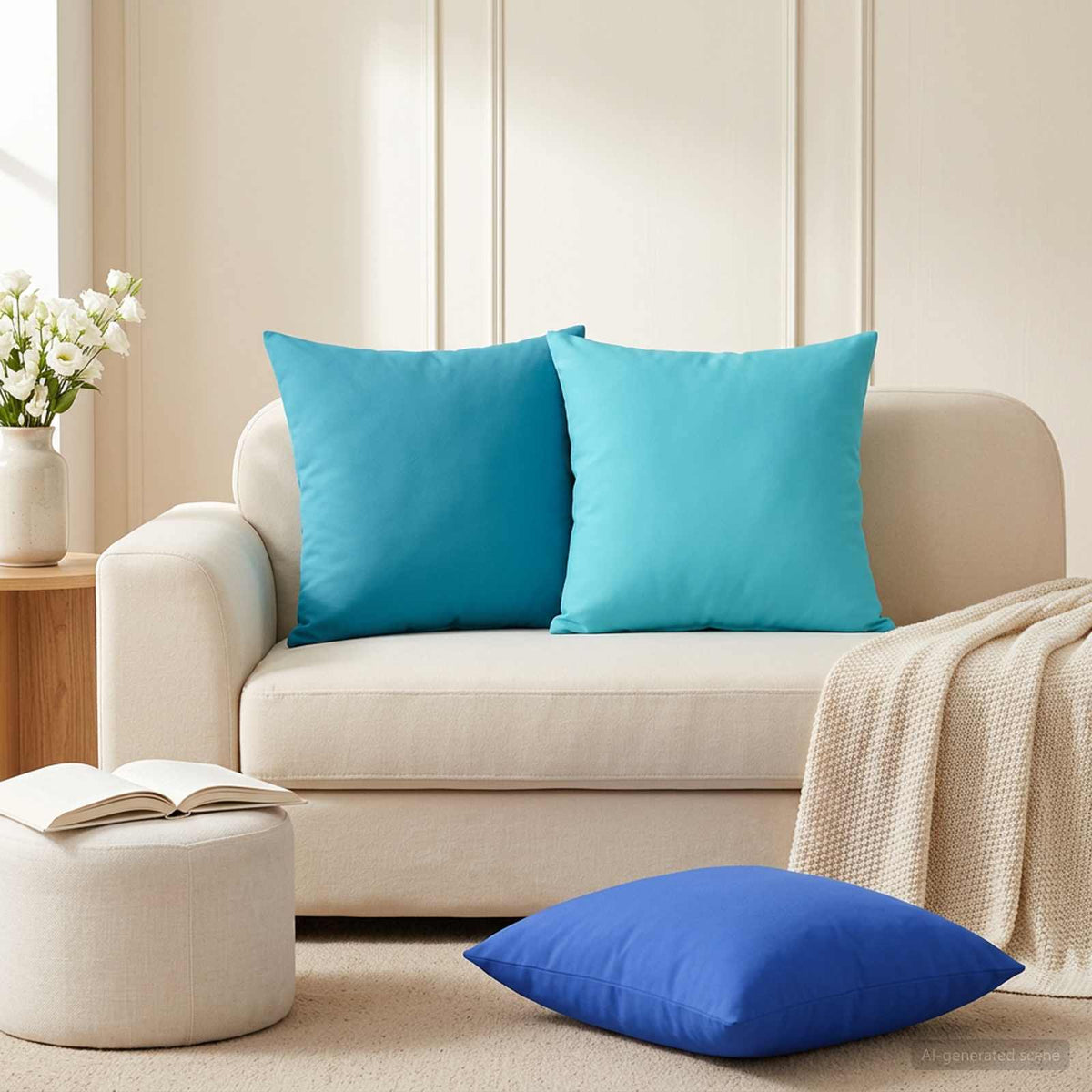 Throw Pillow HEERLEN Polyester 6 pcs 45 x 45 cm Light blue